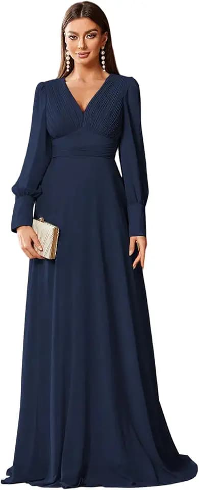 Womens Summer Dresses,Floral Patterns Vintage Elegant Cocktail Long Sleeve Boho Casual Maxi Wedding Guest Dresses for Women