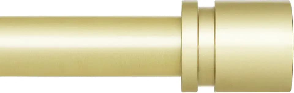 Byondeth Curtain Rods for Windows 16 to 88 Inches Adjustable Length 1 Inch Diameter Window Curtain Rod with Aluminium Finials, Warm Gold