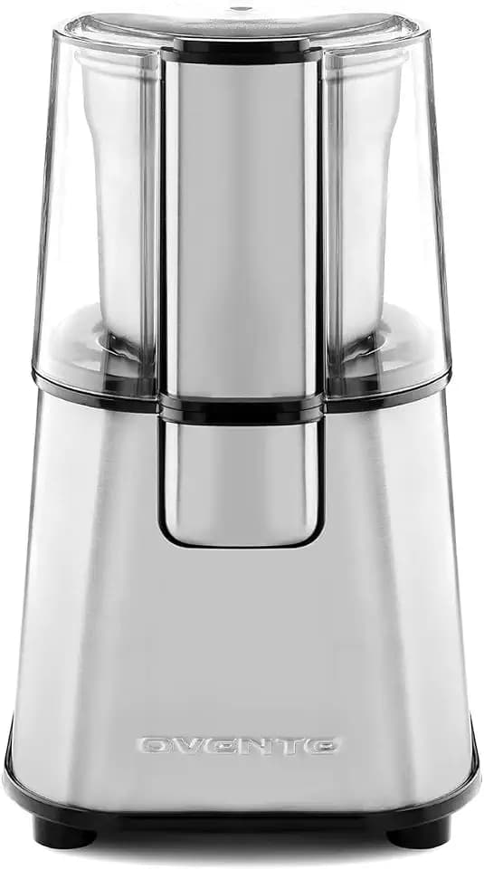 OVENTE Electric Coffee Grinder with Stainless Steel Blade, Silver CG620S