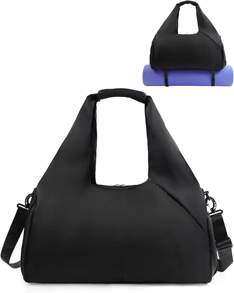 RHDZO Gym Bag for Women with Shoe and Wet Compartments, Yoga Mat Holder