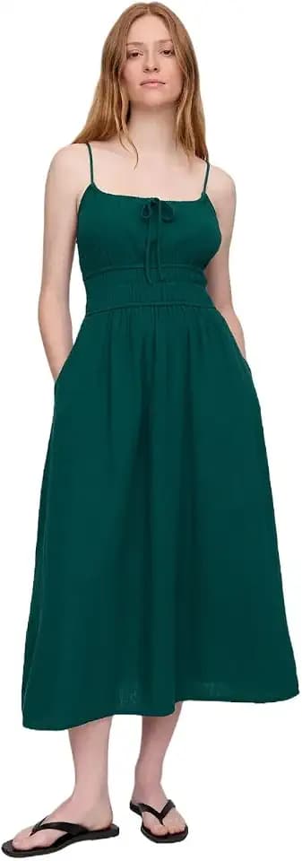 Gap Women's Tie-Front Woven Maxi Dress