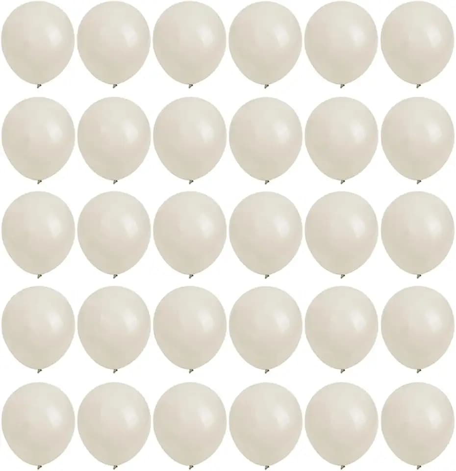 5 inch White Sand Latex Balloons, 100 pcs Mini Thick Beige Party Balloons for Birthday Wedding Baby Shower Decorations (White Sand)