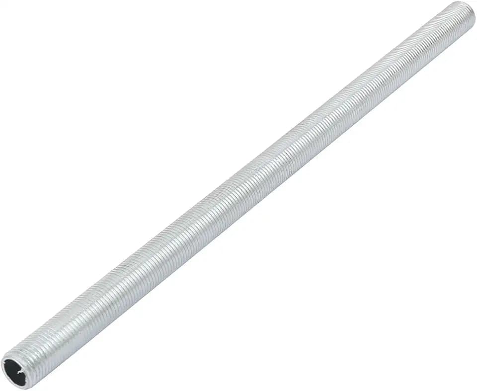 uxcell Lamp Pipe Nipple, M10 Thread 200mm Length Hollow Lamps Repair Part Hardware for Lamp Lights, Zinc Plated Silver Tone
