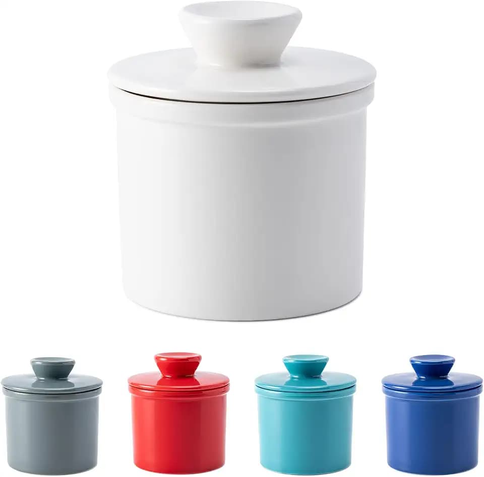 Butter Crock with Lid for Countertop, Butter Dish, Butter Keeper Container