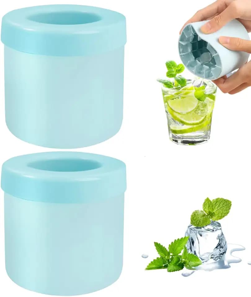 Cylinder Silicone Ice Cube Mold, New 3D Ice Cubes Maker, Decompress Ice Lattice, Press-Type Easy-Release Ice Cup
