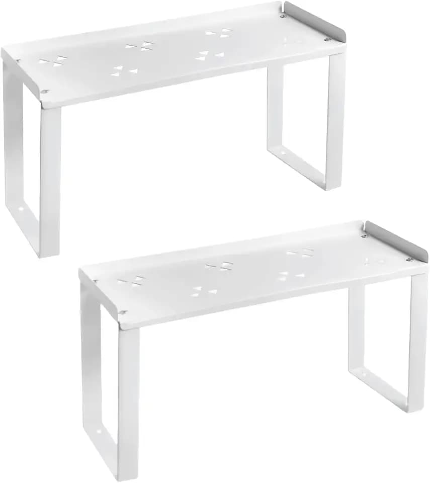 2 Pack Metal Kitchen Storage Shelves Countertop Organizers, Shelf Risers, Stackable,Spice Rack