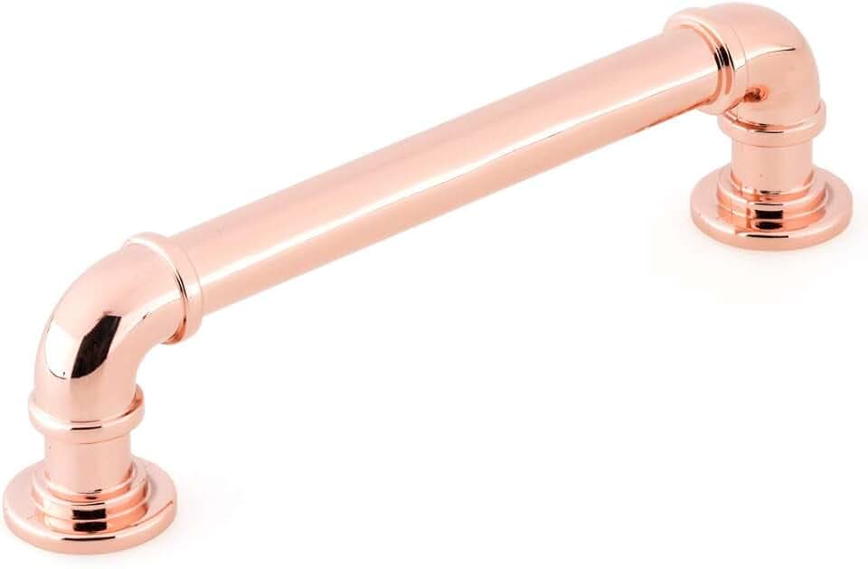 Richelieu Hardware BP2209128191 Steampunk Collection 5 1/16-inch (128 mm) Center-to-Center Polished Copper Vintage Round Cabinet and Drawer Pull Handle for Kitchen, Bathroom, and Furniture