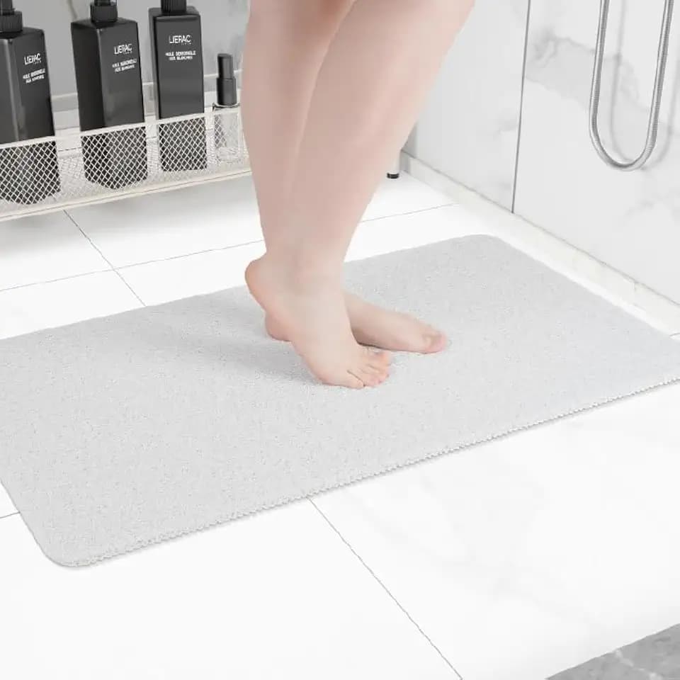 Hargiis Non-Slip Bathtub Mat, Anti Slip Shower Mat, Fast Drying Bathtub Mats, Foot Scrubber Mat, Anti Slip Mat for Tub, Floor, Bathroom, Kitchen, Home, Hotel (White 40"×28")