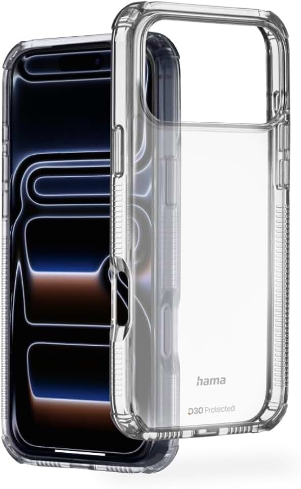 Hama Handyhülle „Extreme Protect“ für Apple iPhone 17 Pro Max / 18 Pro Max (Bumper D3O-lizenziert, stoßfest, sturzsicher und bruchsicher, durchsichtige Hülle ohne Vergilben) transparent
