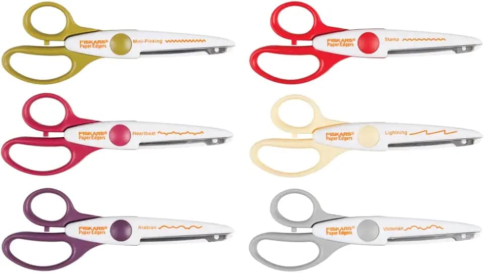 Fiskars Contemporary Paper Edgers Scissors Set for Arts and Crafts, 6-Pack