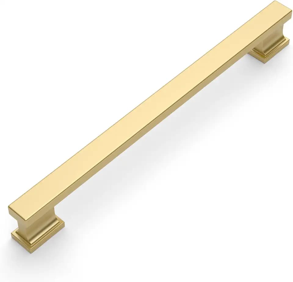 Amerdeco 10 Pack Brushed Gold Cabinet Pulls 10"