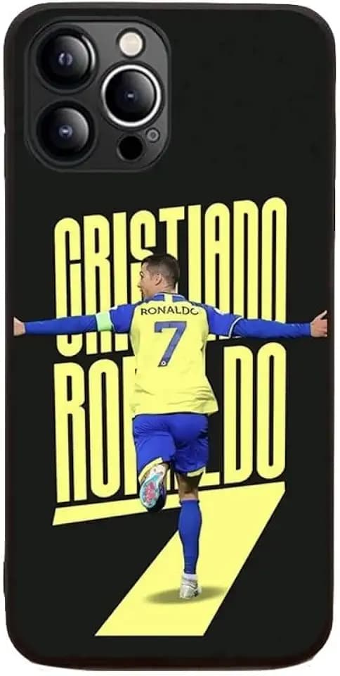 EZB Schutzhülle für iPhone 11 Pro mit Cristiano Ronaldo-Motiv, flexibel, stoßdämpfend, coole Handyhülle, Gelb und Schwarz
