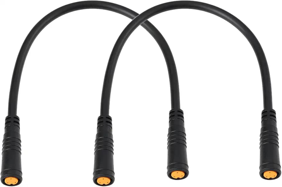 2pcs M8 3-PIN Waterproof Connector Cable Female to Female Extension Wire for eBike Headlight