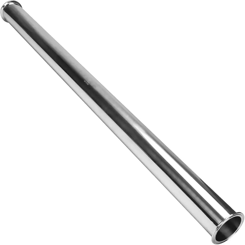 DERNORD Sanitary Spool Tube with Clamp Ends,Stainless Steel 304 Seamless Round Tubing with 3 Inch Tri Clamp 91MM Ferrule Flange (Tube Length: 48 Inch / 1219MM)