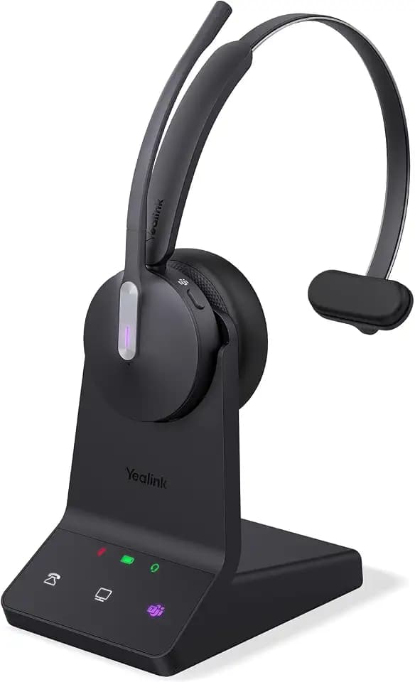 Yealink WH64 Mono Wireless Headset mit Mikrofon,DECT & Bluetooth Dual Modus