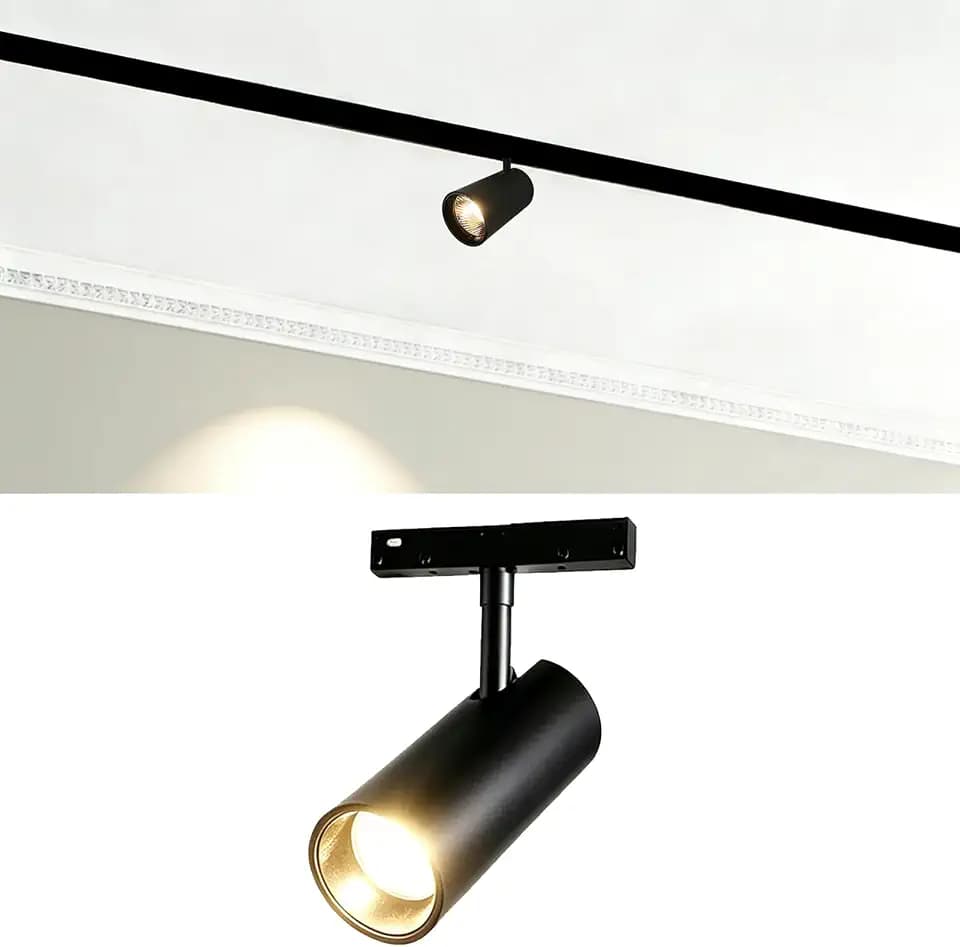 20W Magnetic Track Spotlight, 4000K Neutral White LED Track Light Head, 90° Adjustable Beam, 48V DC Low Voltage Ceiling Track Lighting Fixture for Magnetic Track System, Home Office Retail