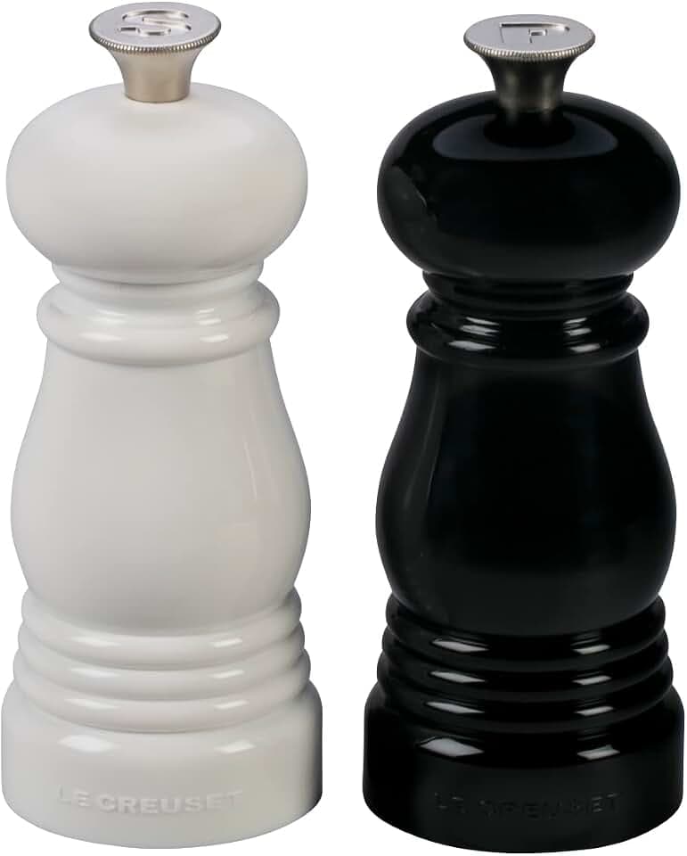 Petite Salt and Pepper Mill Set - Black & White 5" x 2" each