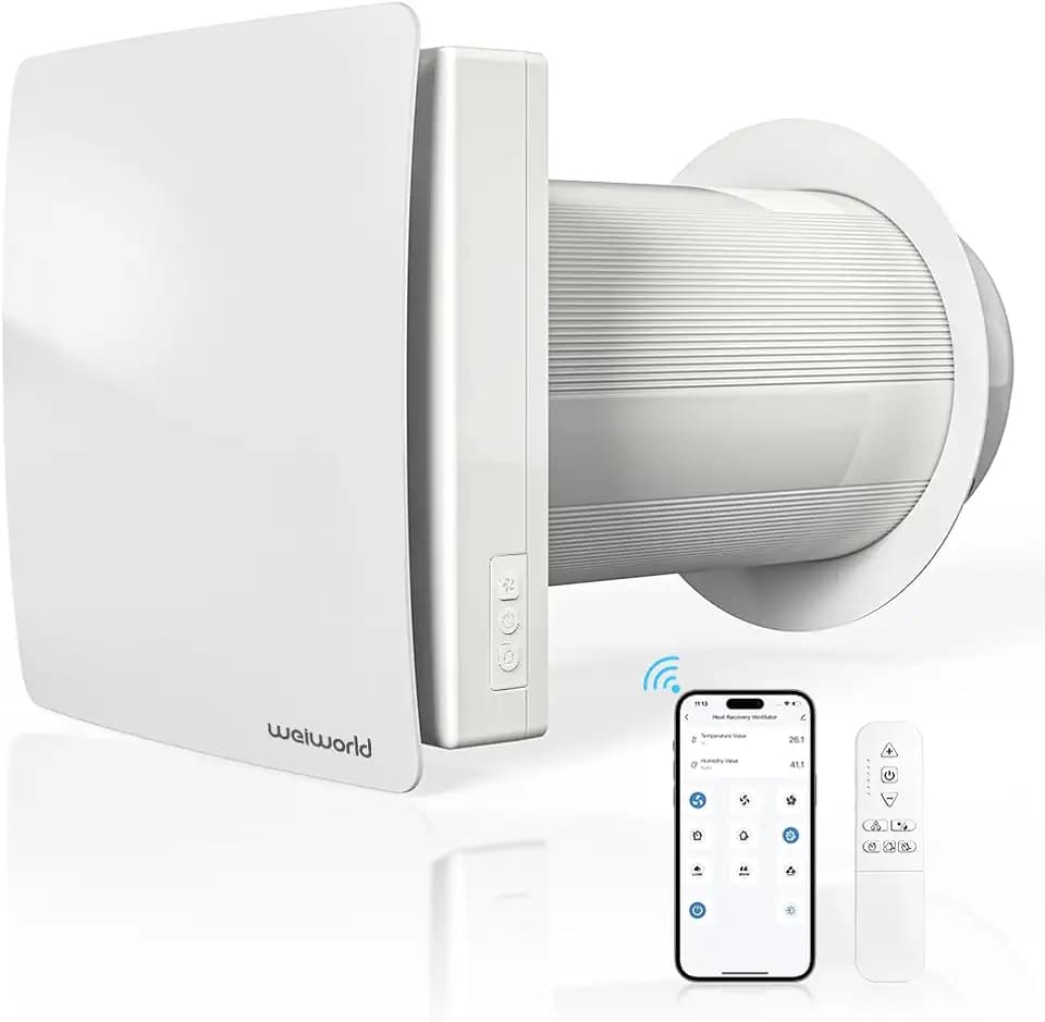 Through Wall HEPA Ventilation Fan with WiFi & Remote Control, Ultra Quiet EC Motor Wall Vent, Fresh Air Intake & Air Exchange System for Bedroom, Home Office, Attic