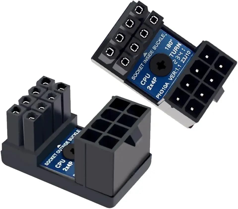 chenyang ATX 8Pin EPS 12V 180 Grad abgewinkelter Leistungssteck in den Schnallenstecker Adapter für CPU 2PCS/Set