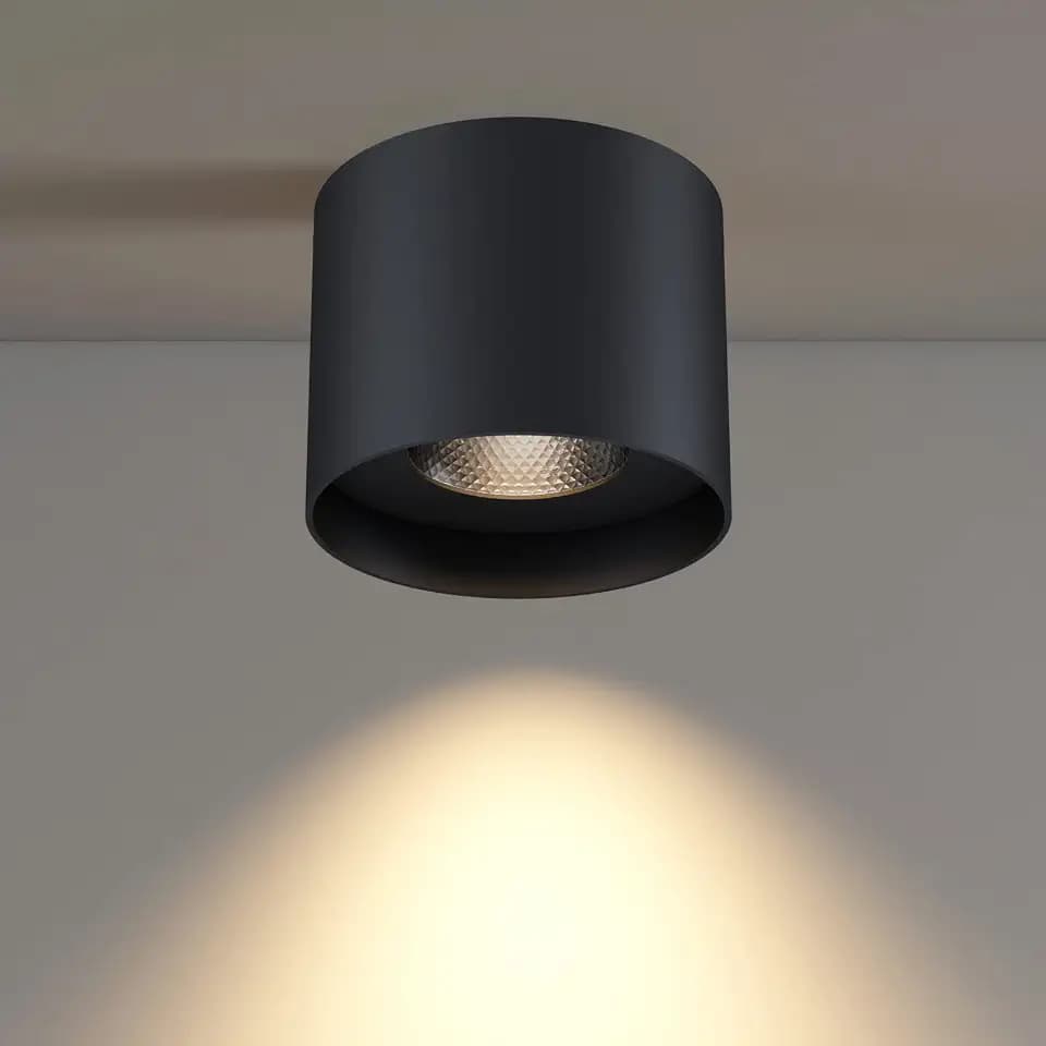 Flush Mount Ceiling Light, 20W LED Dimmable 5.9" Cylinder Ceiling Light, Aluminum Rustic Black Ceiling Spotlight for Foyer Closet Kitchen Hallway Entryway 3000K Warm White