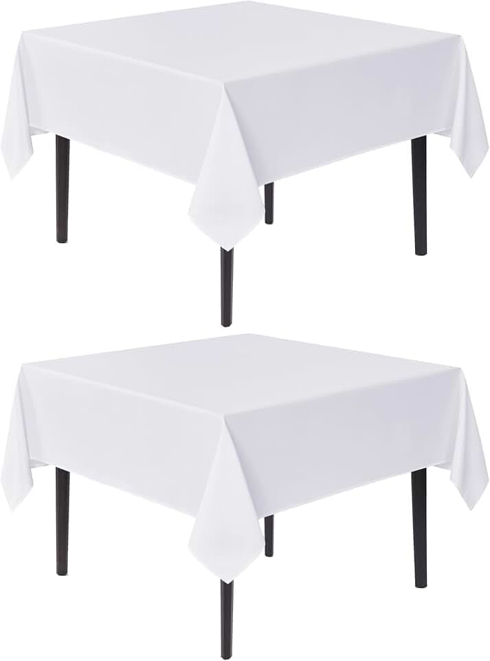 sancua Small Square Tablecloths White Table Cloth, 36x36 Inch, 2 Pack