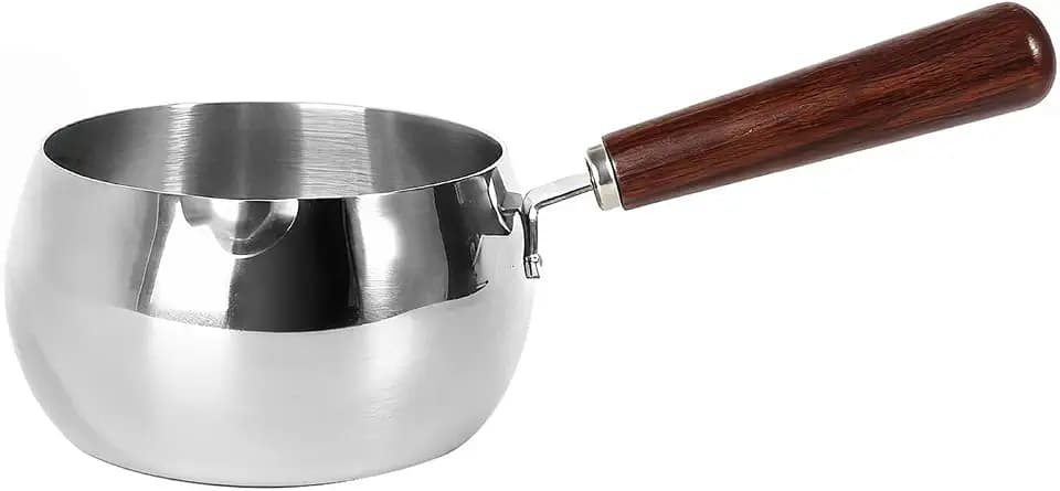 IMEEA 40oz Milk Pot SUS304 Stainless Steel Saucepan with Wooden Handle