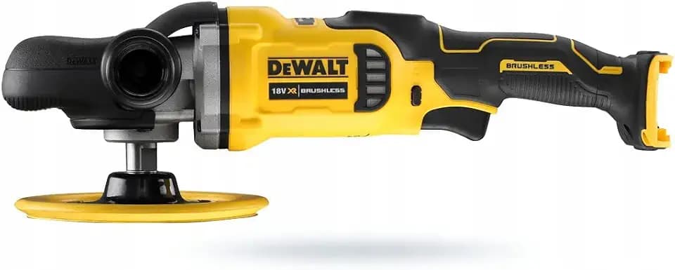 DEWALT 18 Volt Akku-Rotationspolierer (180 mm) DCM849N (bürstenloser Motor, Drehzahlvorwahl, Sanftanlauf, Klettfix-System, gedämpfter Teller zur Druckreduzierung, ohne Akku und Ladegerät)
