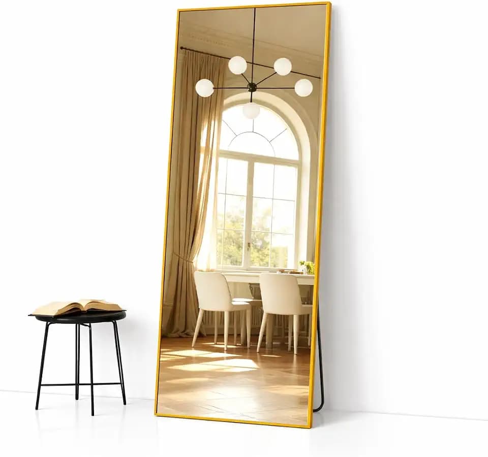 Simple Deluxe Full Length Mirror, 68"×26" Large Floor Mirrors, for Wall Door Bedroom Bathroom Living Room (Gold)