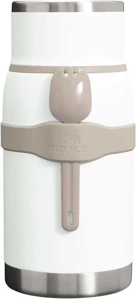 STANLEY Adventure To-Go Food Jar and Spork 36 oz | Vacuum Insulated Food Container | Wide Mouth Screw On Lid | Packable for Travel | Stainless Steel with Leakproof Lid | BPA-Free | Frost