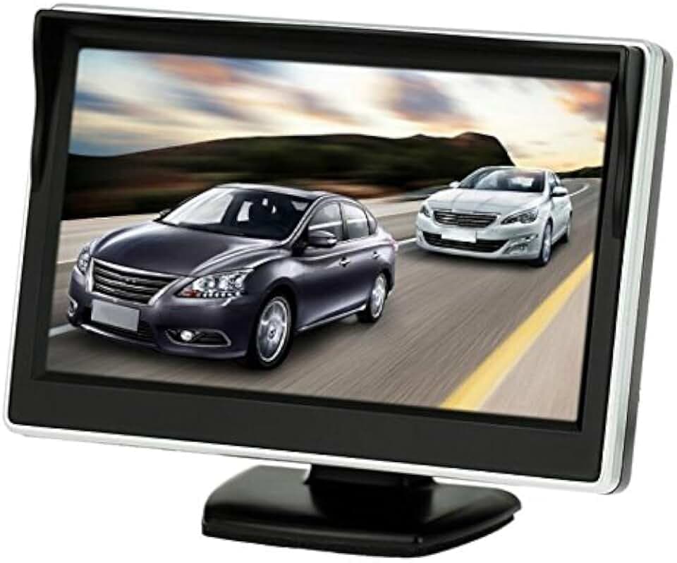 BW Auto-Monitor, 12,7 cm (5 Zoll), HD 800 x 480, Farbe TFT LCD, klein, Rückfahrmonitor, Parkhilfe, Rückfahrkamera, für DVD VCD Rückseite Kamera
