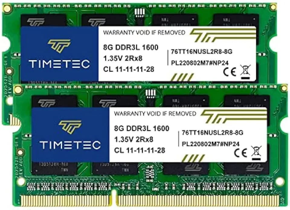 Timetec 16GB KIT (2x8GB) DDR3L/DDR3 1600 MHz PC3L-12800 / PC3-12800 Nicht-ECC ungepuffert 1,35 V/1,5 V CL11 2Rx8 Dual Rank 204 Pin SODIMM Laptop Notebook PC Computer Speicher RAM Modul Upgrade