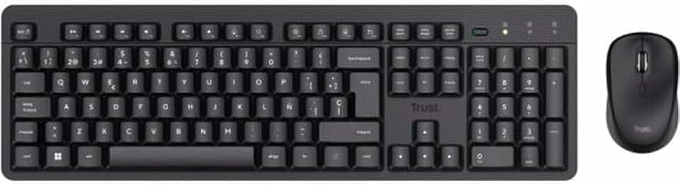 Trust Ymo II Spanisches Layout (QWERTY) Tastatur und Maus Set Kabellos