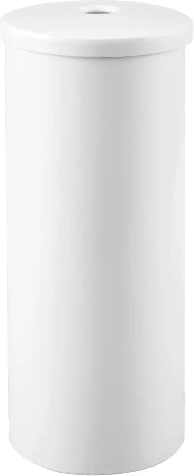 iDesign Freestanding Toilet Paper Canister with Lid, White