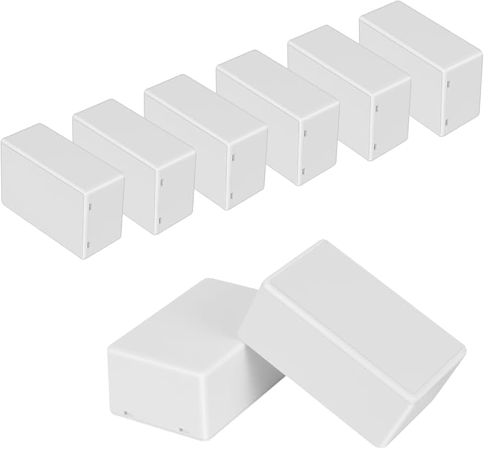 Project Box 8 Pieces Electrical Box Small Junction Box ABS Plastic Enclosure Power Electronic Case White 2.76" x 1.77" x 1.14"(70 x 45 x 29mm)
