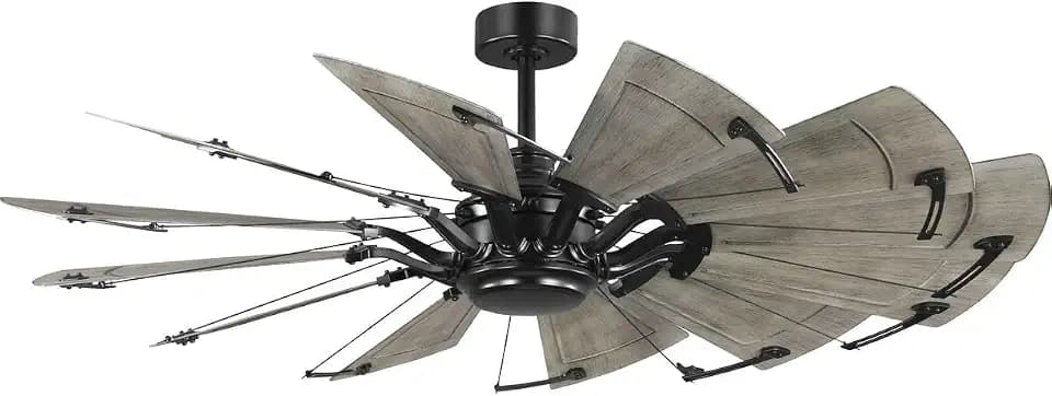 Progress Lighting Springer II 60" Indoor Outdoor Ceiling Fan, Matte Black