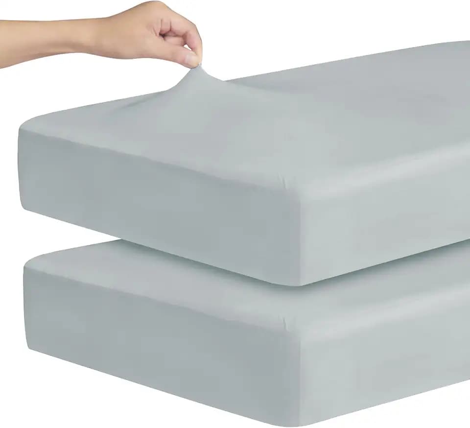 Stretchy Crib Sheets for Boys Girls, Fitted Crib Sheets Neutral 2 Pack