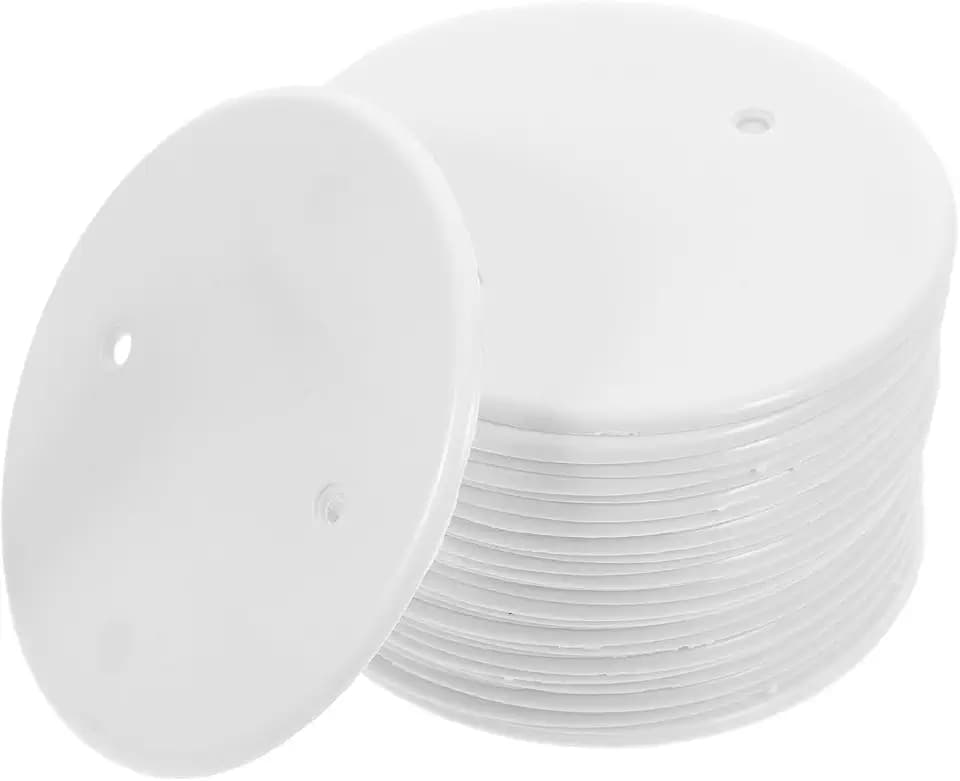 30pcs Wire Round Wall Plate - Ceiling Cover, Electrical Outlet Plates, Flat Blank Access Panel for Drywall Unpack - White Pp