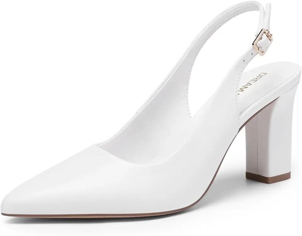 DREAM PAIRS Womens Slingback High Chunky Heels Pumps