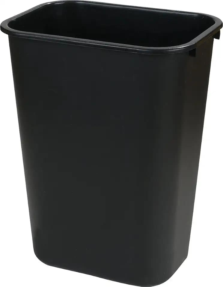 Carlisle FoodService Products CFS 34292803 Plastic Deskside Wastebasket, 28 Quart, Black (Pack of 12)