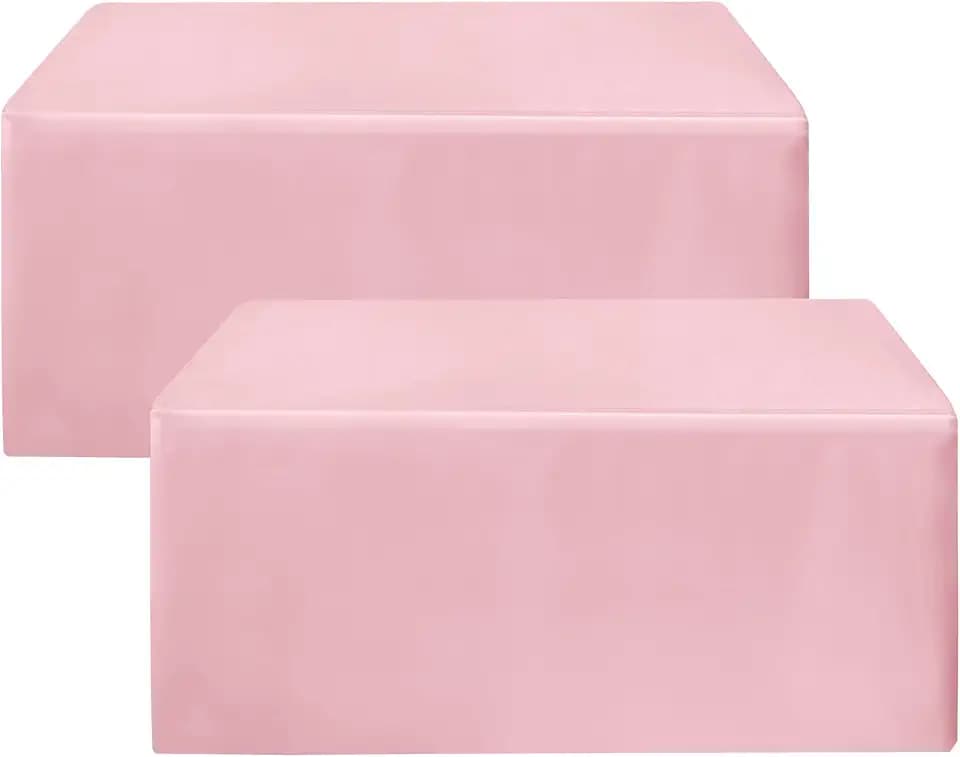 Fitted Table Cloths For 6 Foot Rectangle Tables,Vendor Booth 2 Pack Pink