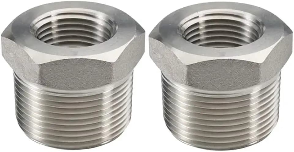 Beduan 304 SS Reducer Hex Bushing 2 Male to 1 Female NPT Reducing 2PCS