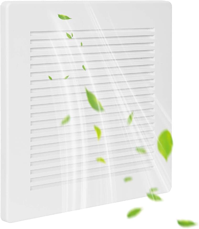 Bathroom Exhaust Fan Cover with Spring,(1 Piece 12"x 12") Grille Bathroom Fan Cover Replacements, White ABS Plastic Cover Square Ceiling or Wall-Mount Exhaust Fan,Air Diffuser cover