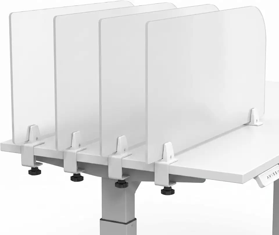 Dunzoom 4 Pcs Heavy Duty Desk Divider Frosted Acrylic Privacy Partitions