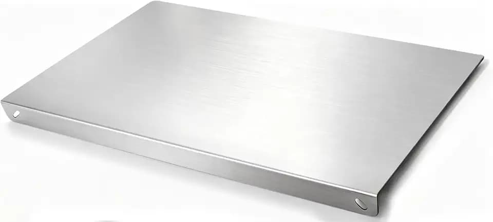 Stainless Steel Cutting Board with Lip, Extra Large Heavy Duty Metal Cutting Board for Kitchen, 27.6" x 19.7" Non Porous Chopping Board with 1.1" Wide L Edge & Dual Holes for Dough, Baking Prep & Meat