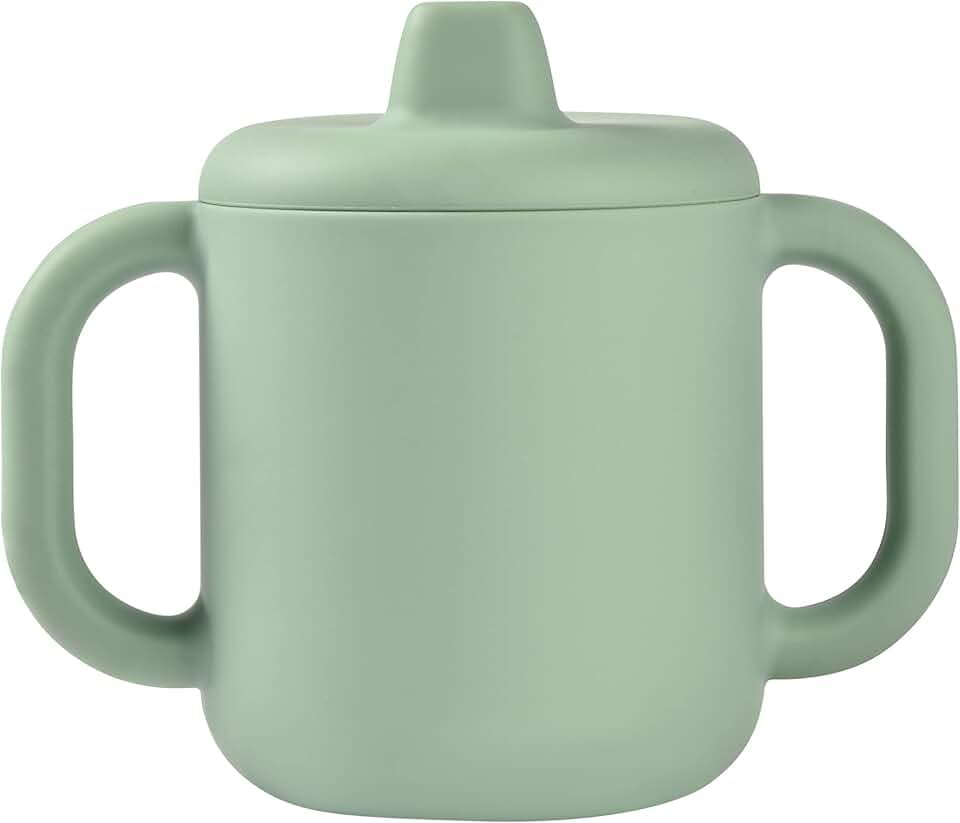 Beaba Silicone Sippy Cup, 5.5 oz, Silicone Material, Leakproof Lid, for Baby Toddler, Sage