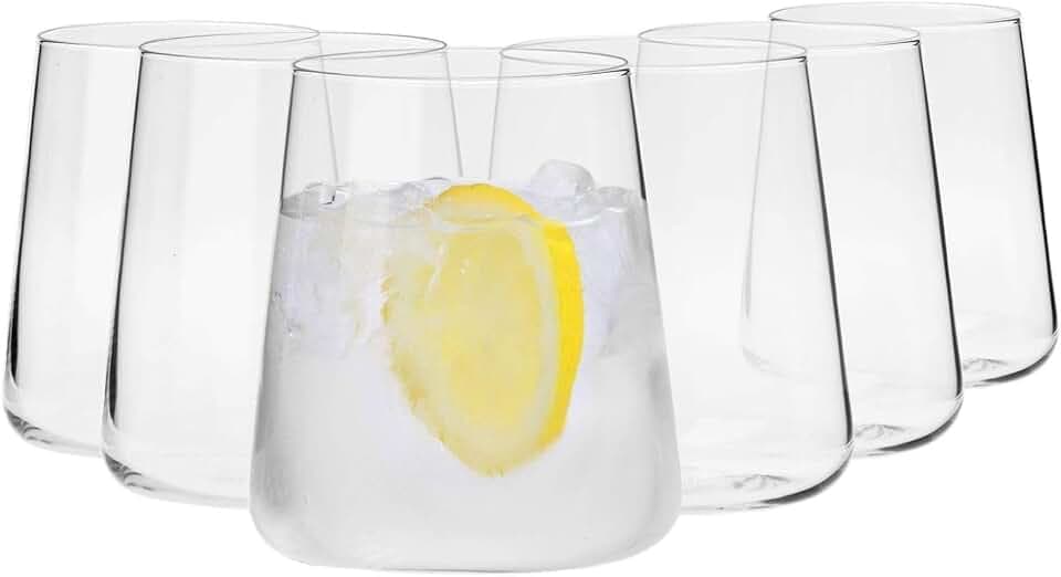 KROSNO Water Glasses Set of 6, 14.5 oz, Avant-Garde Collection
