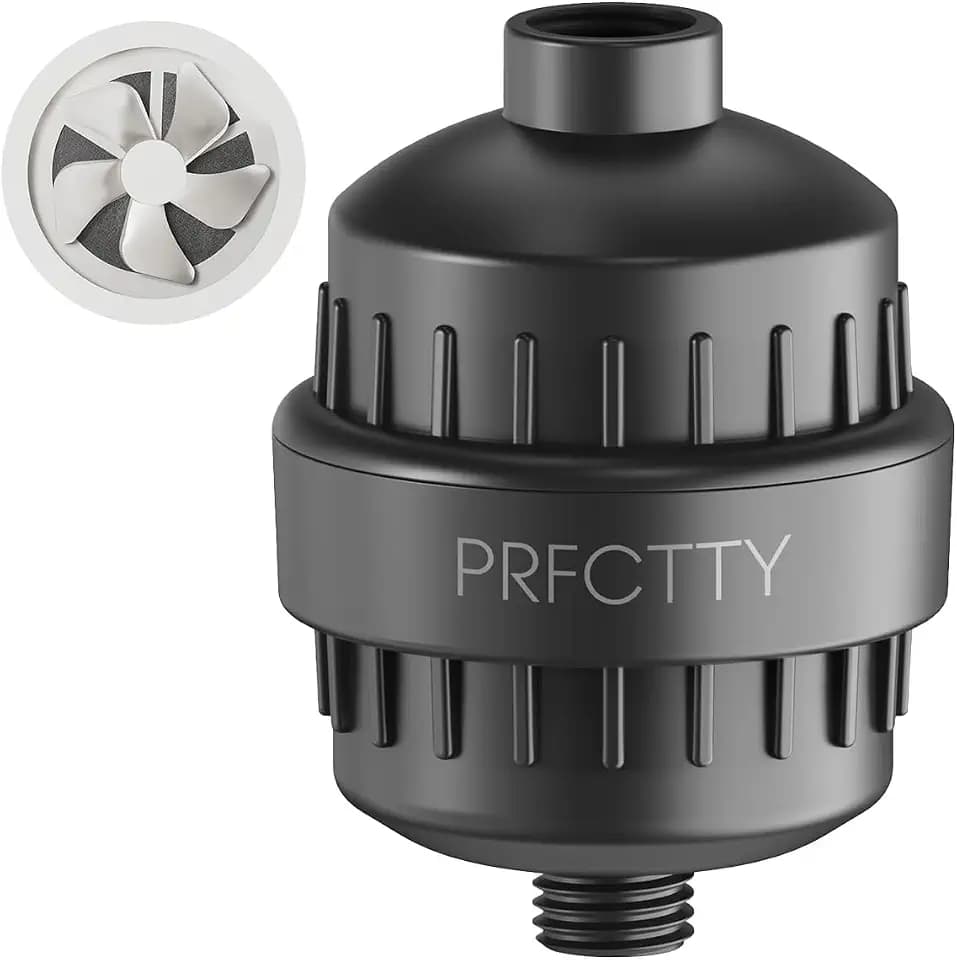 25-Stage Shower Filter prevents scale buildup,Revitalize Hair Skin Nails with Purifying Water, softener hard water,99% Lead Chlorine, Fluoride Removed,High Output Fan Technology,Matte Black