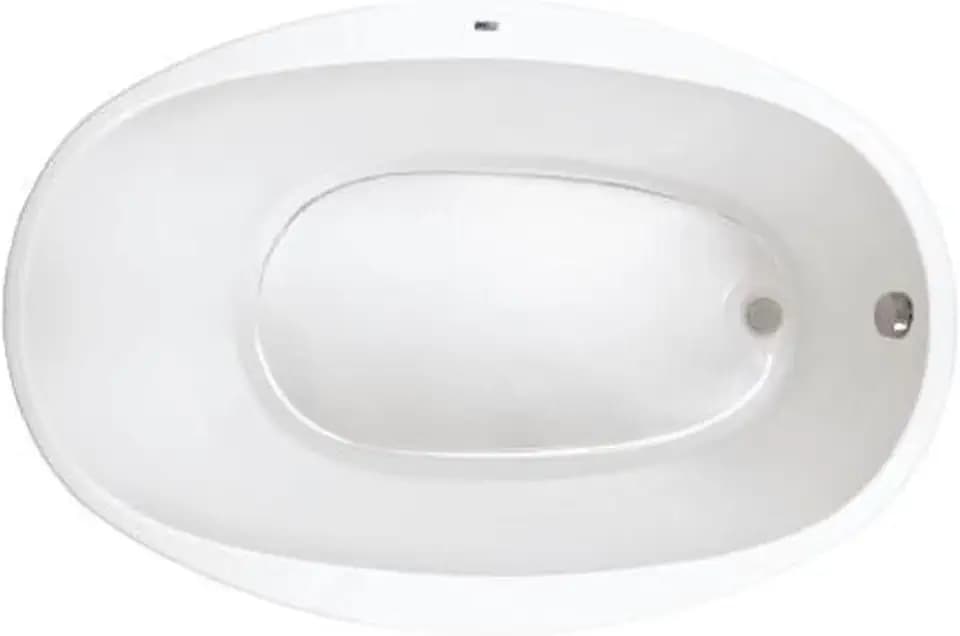 PROFLO PFS5838 Lansford 58" x 38" Drop In Acrylic Soaking Tub with Reversible Drain and Overflow - White