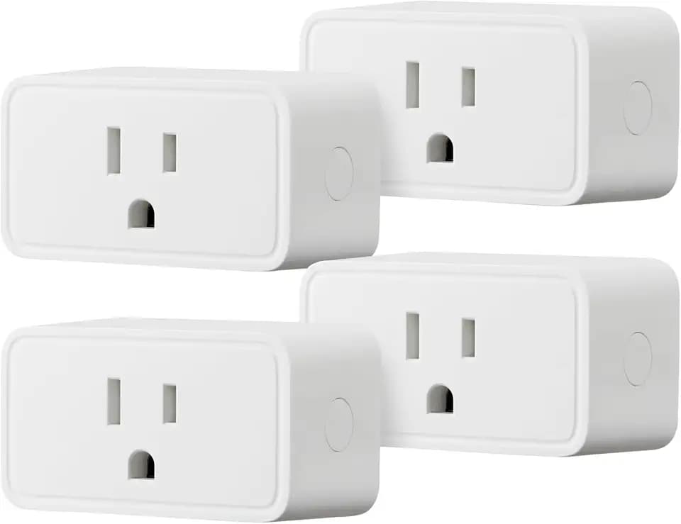 Amazon Basics Smart Plug, Works with Alexa Only, Voice Control, Remote APP Control, Schedule, Compact Design, Versatile, 2.4 GHz Wi-Fi, No Hub Required, 4-Pack, White