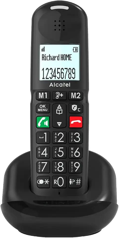 ALCATEL XL685 - Schnurloses Festnetztelefon DECT für Senioren im XL-Format - Hochauflösendes Grafikdisplay - Große Tasten - Audio Boost - Freisprechfunktion - Anrufblockierungsfunktion - Schwarz